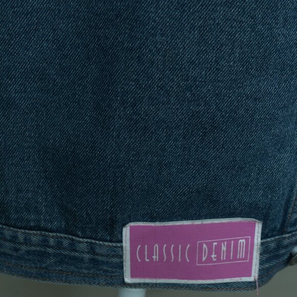 Vintage 90s Oversized Jean Jacket Long Slouchy Faded Blue Denim Trucker jacket - Picture 7 of 10